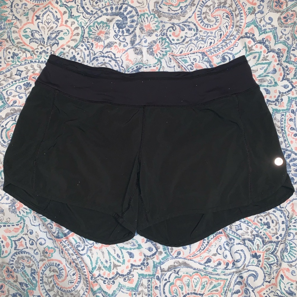 Women's Lululemon Run Times Black Athletic Shorts sz 8